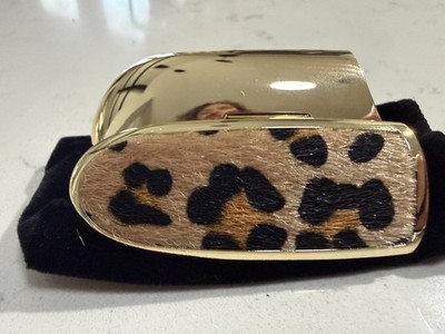 Rouge G Double Mirror Jewel Lipstick Case - Leopard Print - Guerlain Paris - NEW