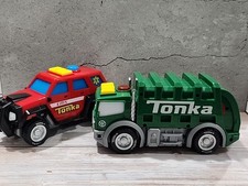 Tonka Mighty Force 7" Green Garbage Truck  EMS Emergency Vehicle. Light up 