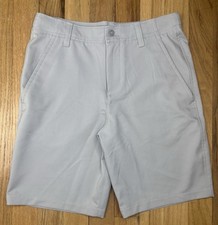 Under Armour Boys Gray Golf Shorts YM Adjustable Waist Mesh Pockets