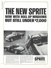 Vintage 1964 Austin-Healey Sprite Mk III Ad Roll-Up Windows Under $2,000