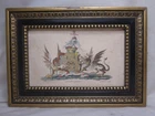 vintage ornate framed Northampton print wood frame antique medieval style decor