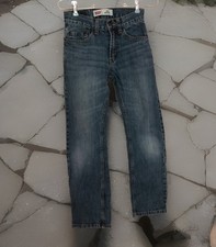 Levis 505 Straight Jeans Boys size 12 Slim Blue Denim Red Tab 24 x 26 Dark Wash