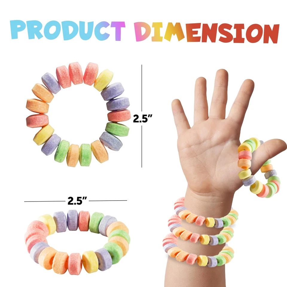 36-pack Bulk Candy Bracelets For Kids 2.5 Inch - Individually Wrapped - Stretch - Image 4 of 4