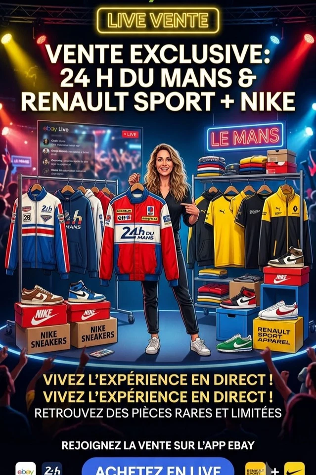 Vêtements 24h du mans - Renault sport - sneaker basket nike - vestes Nascar