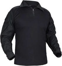 G3 Combat Shirts Camo Military with 4 Pockets Tactical Small, Black 