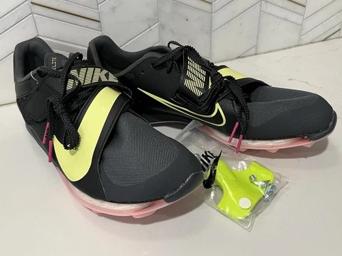 New Nike Long Jump Elite Track Spikes CT0079-001 Anthracite/Pink Men Sz 8.5