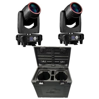 Mini 7R 250W Sharpy Beam Moving Head Two lamps with flight case, black-C