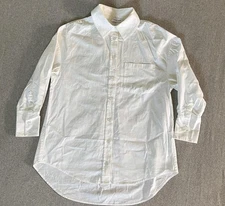 Anine Bing Tunic Top Womens Medium White Button Up Collared Oversized Cotton 