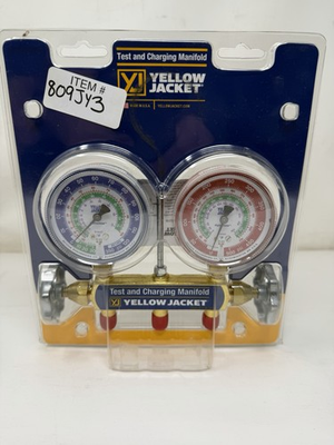 #ad Yellow Jacket 41212 Two Valve Manifold R12 R22 R502 Flutterless Gagues $65.99