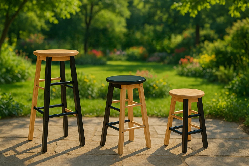 Barhocker aus Kautschukholz - Stabiler Barstuhl in 3 Größen - Bild 2 von 4