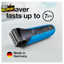 Wet Dry Electric Shaver Rechargeable Razor for Men Blue 3