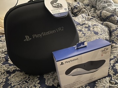 PSVR2 Gaming Headset - VR Controllers - Charging Dock & Power A Hard Case Bundle