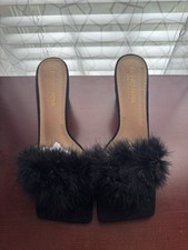 FashionNova Black Faux Rectangular Heel Formal/Prom/Birthday Heel, worn once