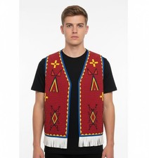 Powwow Regalia Vest Hand Beaded Native Traditional Tribal Outfit PRV146