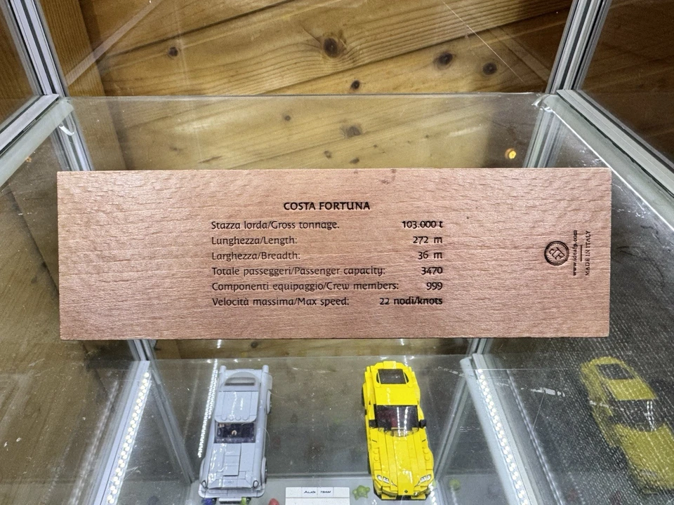 Costa Fortuna Modell Kreuzfahrtschiff Metallmodell auf Holzplatte - Bild 3 von 3