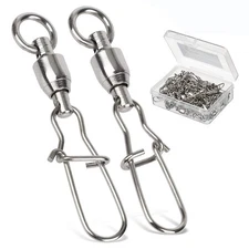 Duo Lock Snap Fishing Swivels Stainless Barrel Swivels Fishing Lure Snap Swivels