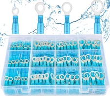 200PCS Insulated Ring Crimp Terminals Heat Shrink Ring Connectors 16 - 14 Gauge