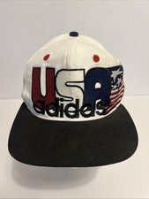 Vtg 90s Adidas USA Flag Graffiti Snapback Hat World Cup 1994 Embroidered Cap