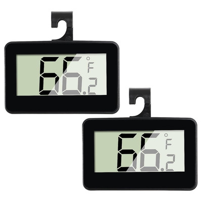 2Pcs Digital Refrigerator Fridge Thermometer Mini Freezer Thermometer Room Th...