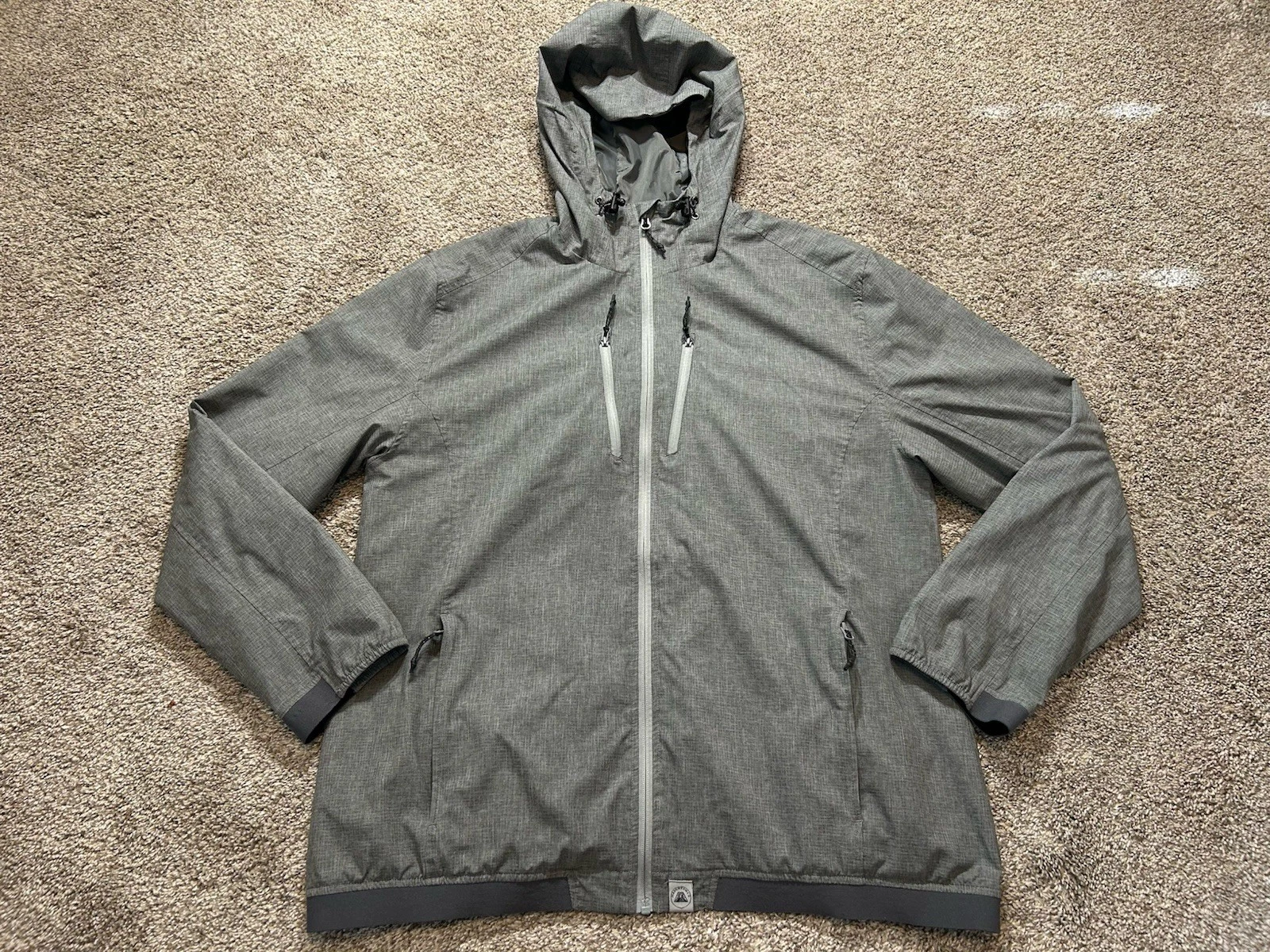Mapamyumco Jacket Adult XL Gray Full-Zip Hooded Lightweight Windbreaker Outdoor