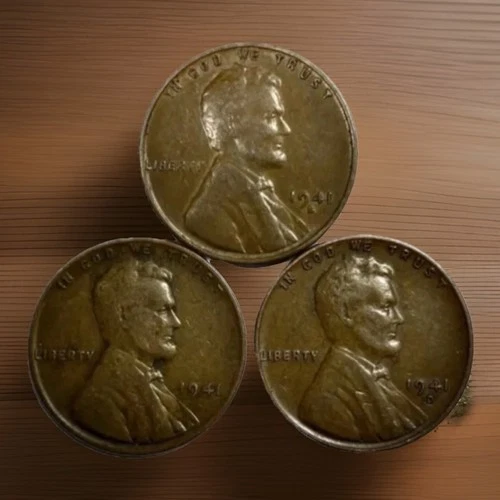 1941 P D S Lincoln Wheat Cents (3) CoinsAverage Circulated/Better FAST S&H