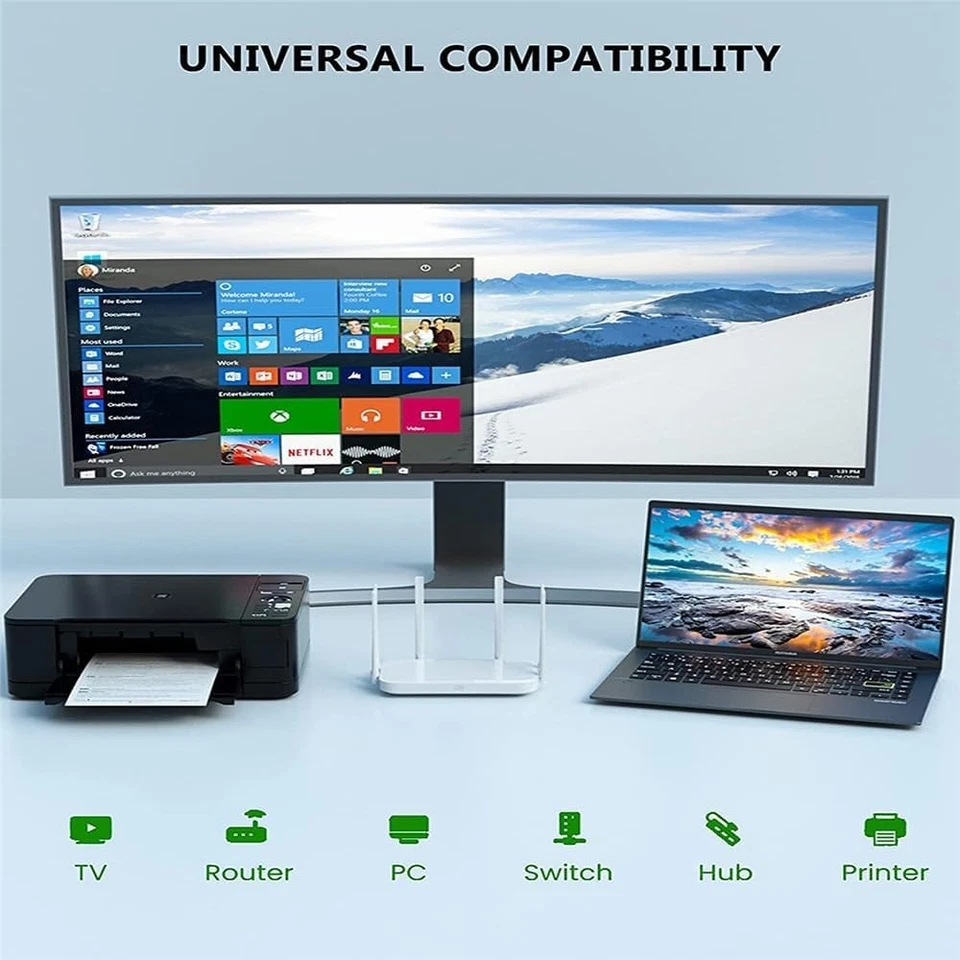 Switch Ethernet 2 Porte 1000Mbps Switch Di Rete LAN RJ45 1 a 2 Sdoppiatore - Immagine 4 di 4