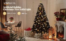 LEADZM  6ft 250 Lights PVC Material 900 Branches Automatic Tree Structure Warm