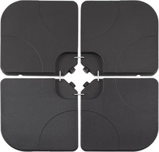 4-Piece Heavy-Duty Cantilever Offset Patio Umbrella Base/Stand Outdoor, Square 