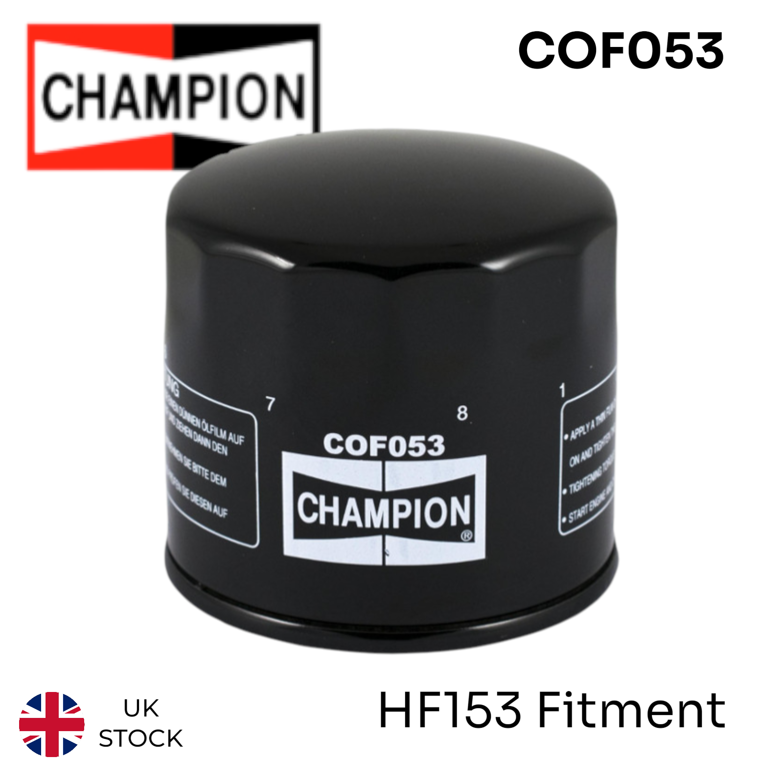 Champion Premium Oil Filter replaces HF153 - High quality aftermarket filter
