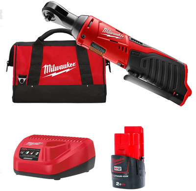 Milwaukee M12 IR-201B Akku-Ratsche Knarre Ratschenschlüssel 3/8 Zoll 12V 2Ah Set