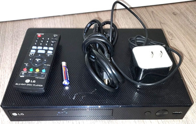 LG BPM35 BP350-N Blu-ray DVD Player WiFi Tested w/Remote HDMI + Battery