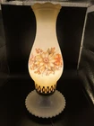 Vintage Fenton Hurricane Lamp Sunflower Custard Milk Glass Electric Chimney