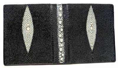 Stingray Bifold Wallet, Genuine Stingray Leather Wallet, Black Stingray Wallet