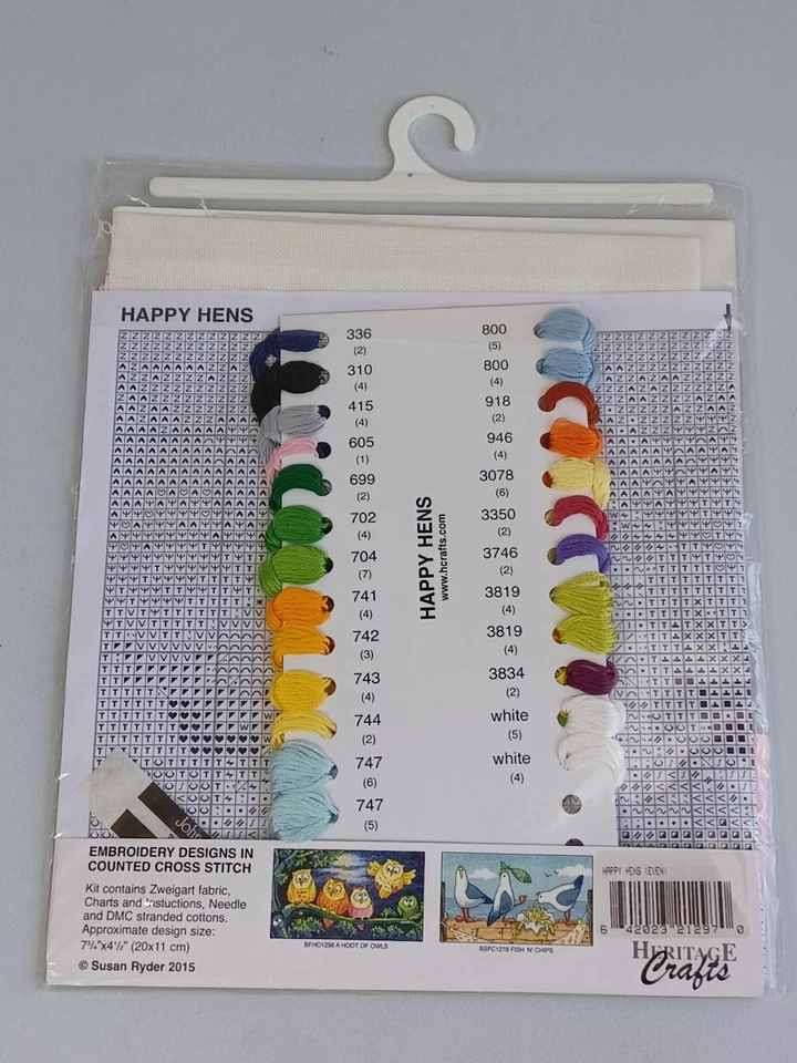 Heritage Crafts счастливые куры счетным крестом набор BFHH1297 ~ новый запечатанный - Изображение 3 из 4