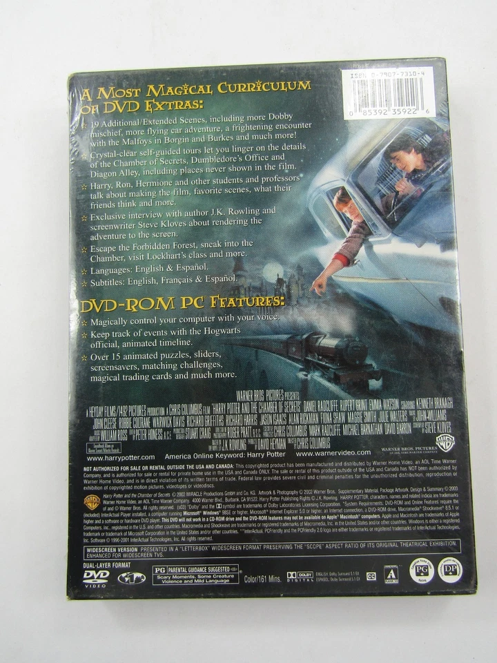 Harry Potter and the Chamber of Secrets DVD Widescreen Edition Sealed New 2002 - Image 3 of 4