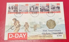 1994 D-DAY 50TH ANNIVERSARY FIRST DAY COVER BUNC 50P COIN COVER UK GB PNC