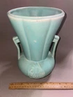 VINTAGE AQUA BLUE MCM 1946 McCOY POTTERY ANGEL FISH HANDLED VASE