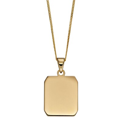 Erkennungsmarke Anhänger 9 kt Gold gepunzt Elemente Gold (kostenlose Gravur) British Made