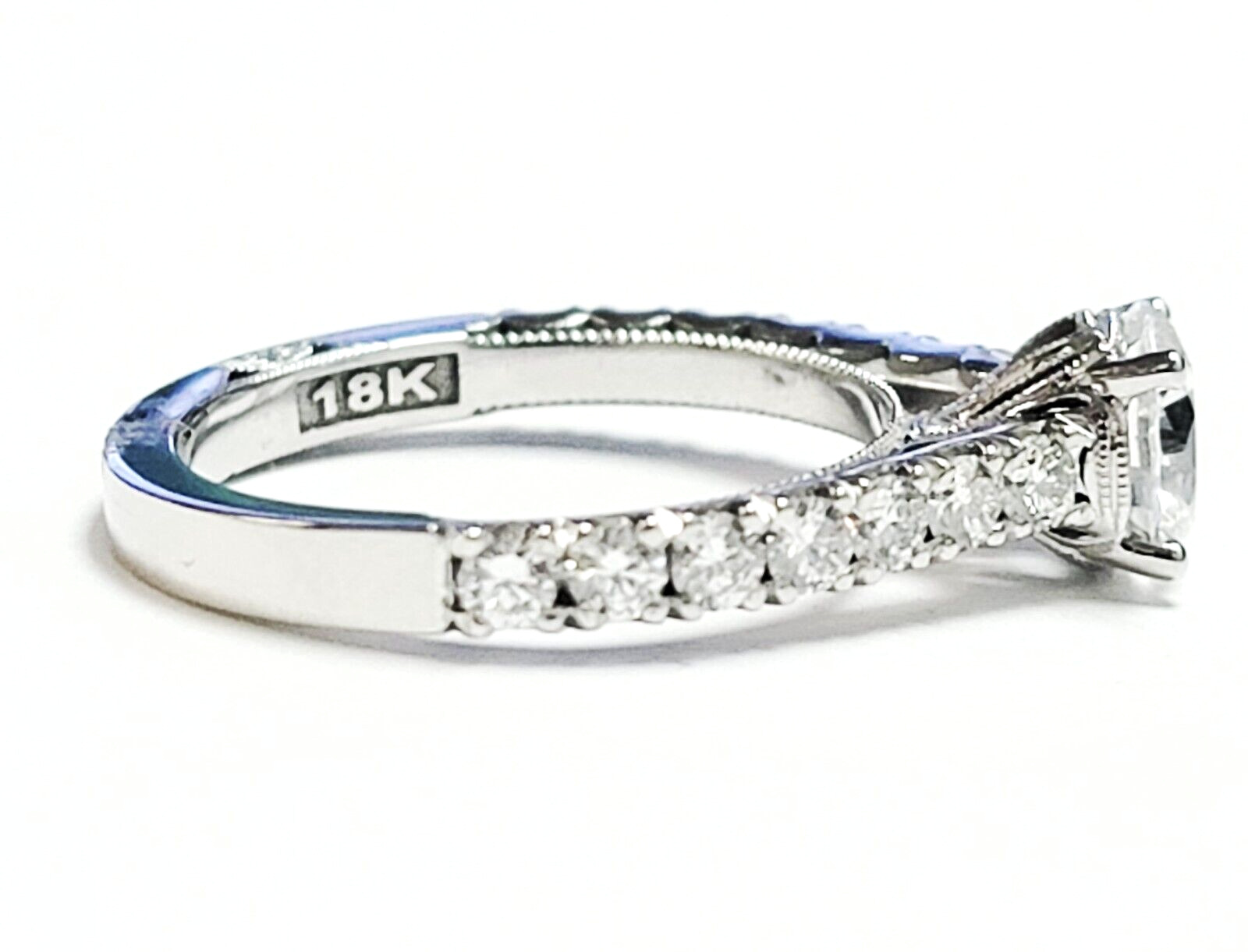 Elegant "Tacori" 18KW Diamond Semi Mount Ring w/C… - image 3