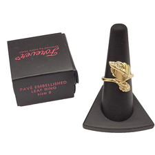 Paula Abdul Forever Pave Embellished Leaf Rin...