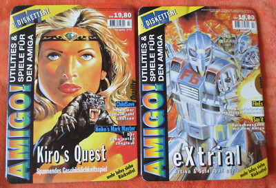 2x Amigo! Das besondere Disk-Magazin (AMIGA) mit Disketten Kiros Quest / eXtrial