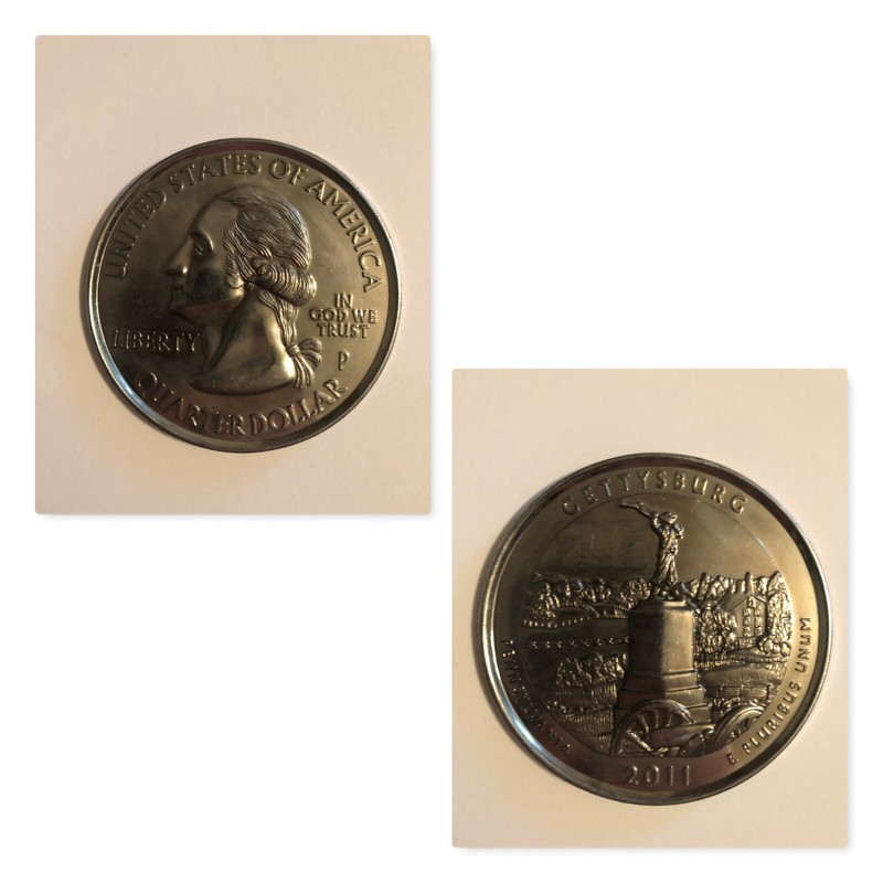 GETTYSBURG PA * SOUVENIR * 3 INCH  LARGE COIN * 72nd PA Infantry Civil War *