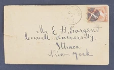 Cornell University From Mount Ary Iowa 1884 Fancy Cancel Postal Cover ~ 703G