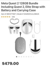  meta Quest 2 128gb Bundle Including Quest 2, Elite Strap With Battery And Carry