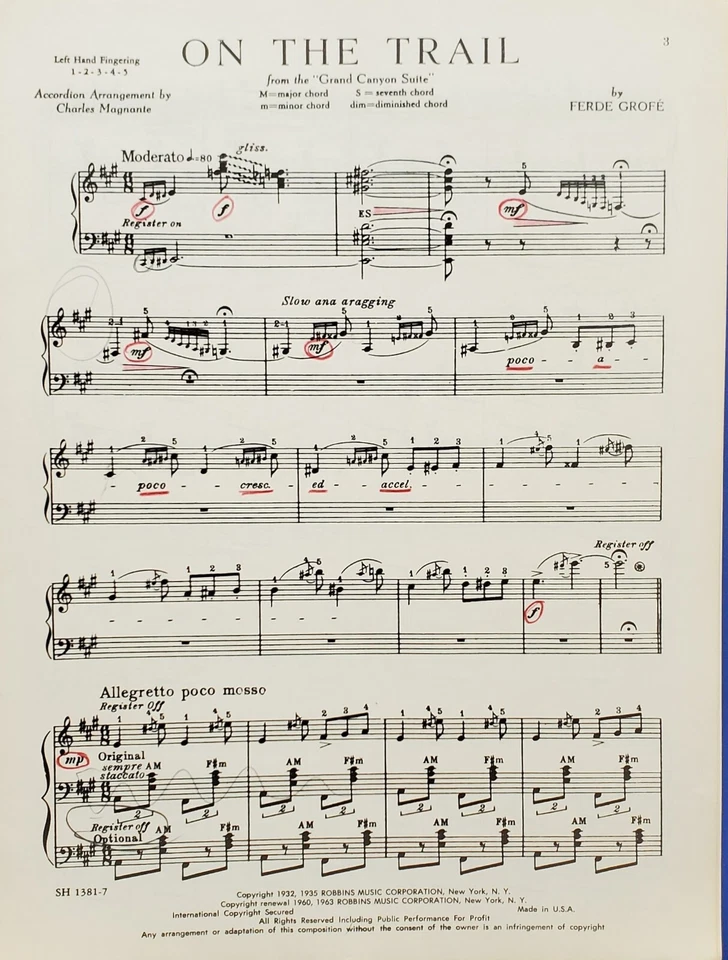 Accordion Transcriptions On The Trail Charles Magante Sheet Music Book - Image 2 of 3