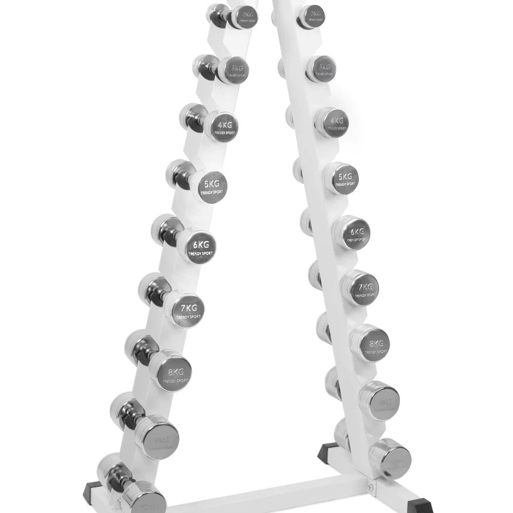Fitness Training Ergonomisches Chrom Kurzhantel Set inkl. Chrom Hantel Pyramide