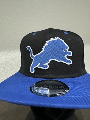 DETROIT LIONS THROWBACK RETRO LOGO BLUE & BLACK ADULT SIZE  display picture 1