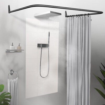 Erica Winkelstange Dusche 85x95x85 cm   Duschstange ohne Bohren, rostfrei