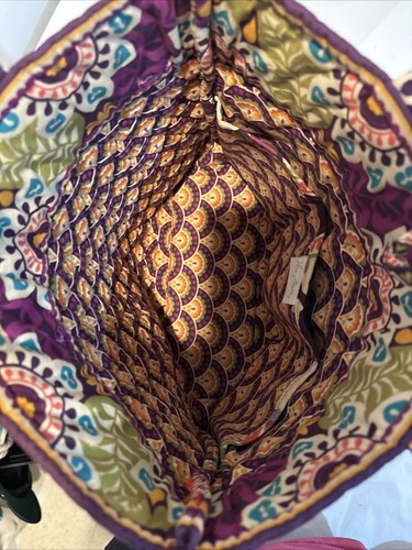 Vera Bradley Pflaume Crazy große Beuteltasche 3-teiliges Set Geldbörse und Magnetverschlussbeutel - Bild 8 von 19