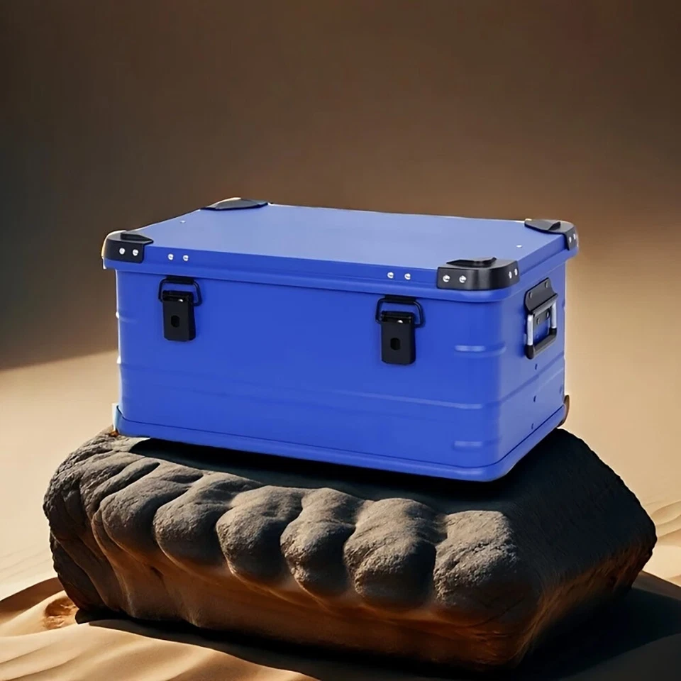 Caja de almacenamiento de coche al aire libre de 22 pulgadas estuche organizador de camping caja de herramientas portátil de aluminio Foto 3 de 4